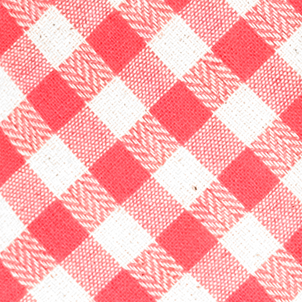 Checkered Cotton & Linen Mix Necktie - Pink