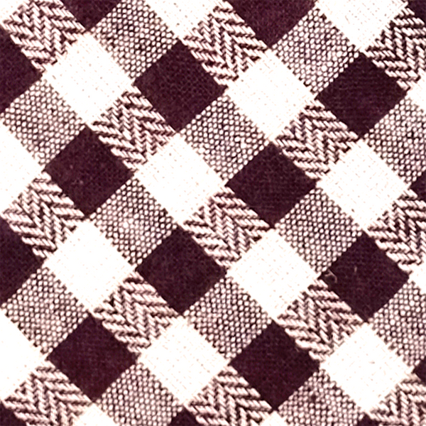 Checkered Cotton & Linen Mix Necktie - Brown