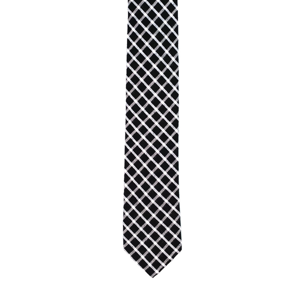 Seersucker Checkered Necktie - Black