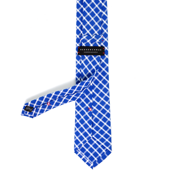 Seersucker Checkered Necktie - Blue