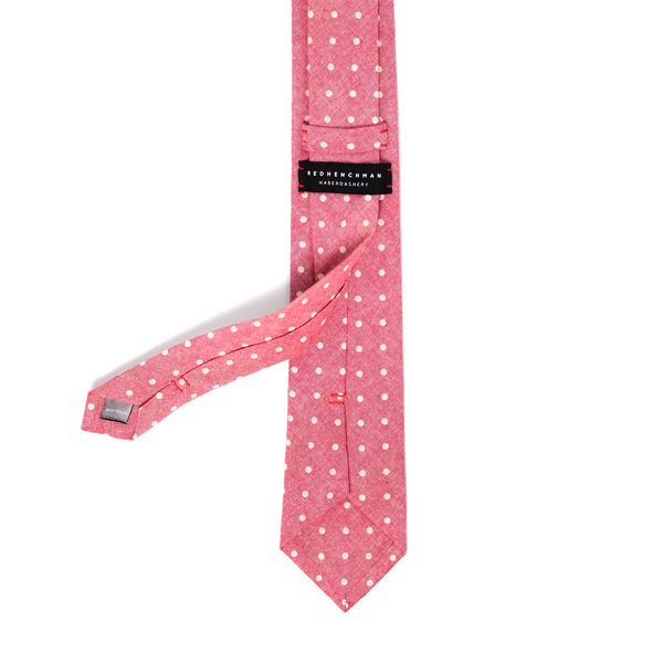 Chambray Polka Dot Necktie - Red