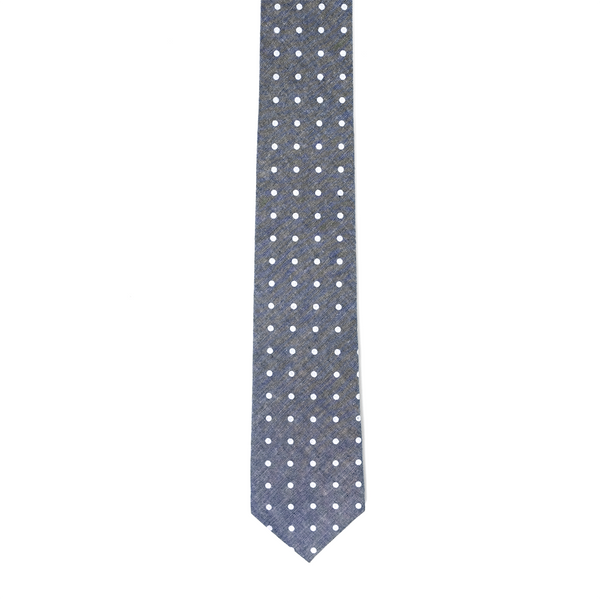 Chambray Polka Dot Necktie - Blue