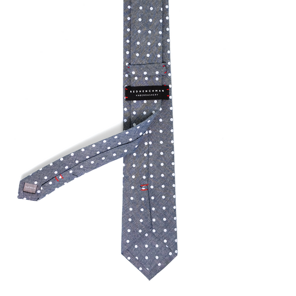 Chambray Polka Dot Necktie - Blue