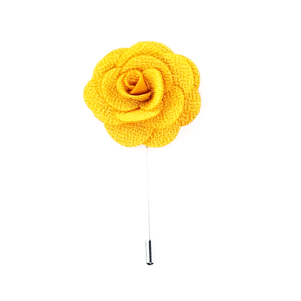 Lapel Pin Rose Boutonniere - Sunflower Gold