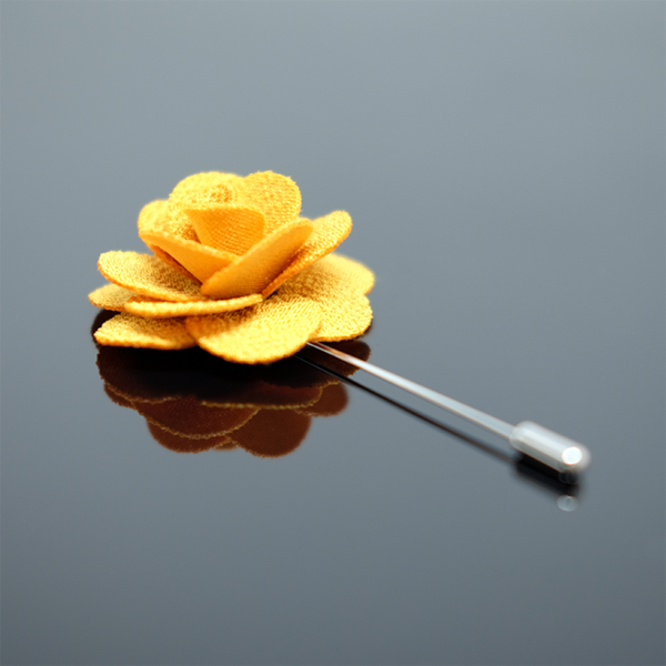 Lapel Pin Rose Boutonniere - Sunflower Gold