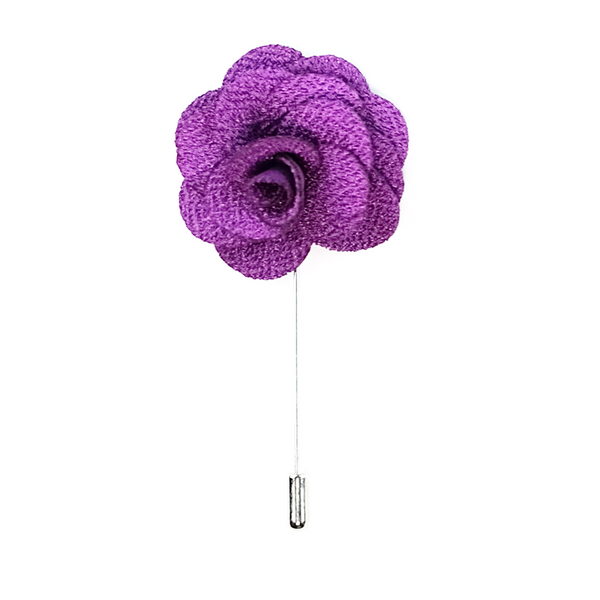 Lapel Pin Rose Boutonniere - Violet Purple