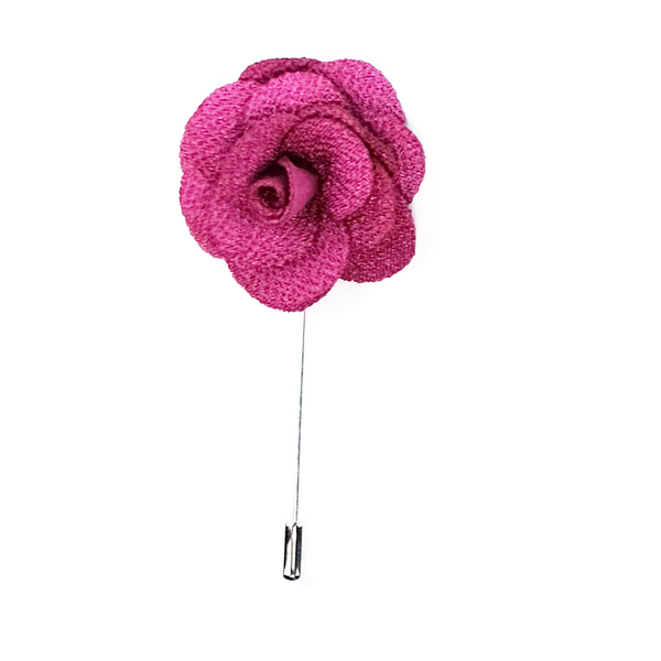 Lapel Pin Rose Boutonniere - Peony Pink