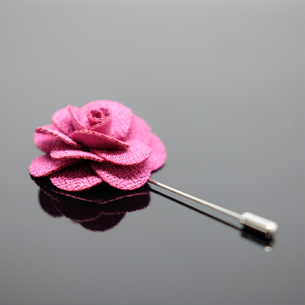 Lapel Pin Rose Boutonniere - Peony Pink
