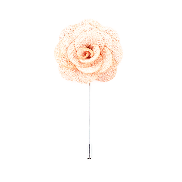 Lapel Pin Rose Boutonniere - Parchment Beige
