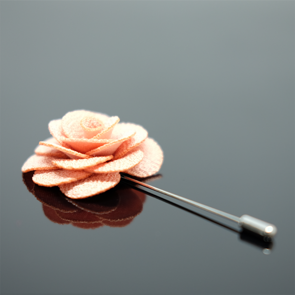Lapel Pin Rose Boutonniere - Parchment Beige