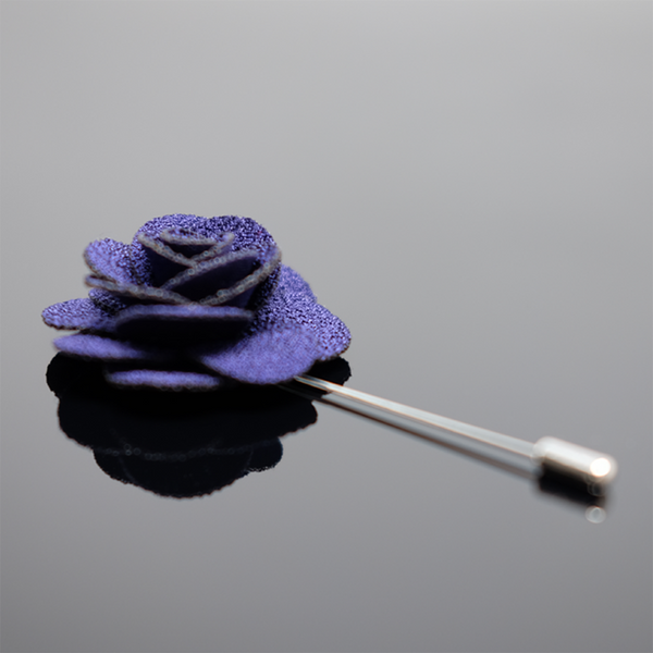 Lapel Pin Rose Boutonniere - Midnight Blue