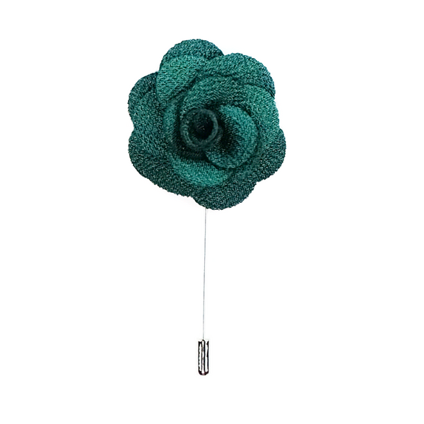 Lapel Pin Rose Boutonniere - Hunter Green