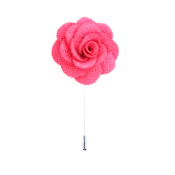 Lapel Pin Rose Boutonniere - Magenta Pink