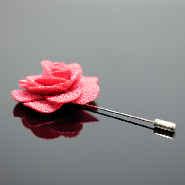 Lapel Pin Rose Boutonniere - Magenta Pink