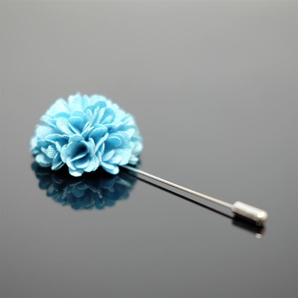 Lapel Pin Marigold Boutonniere - Sky Blue