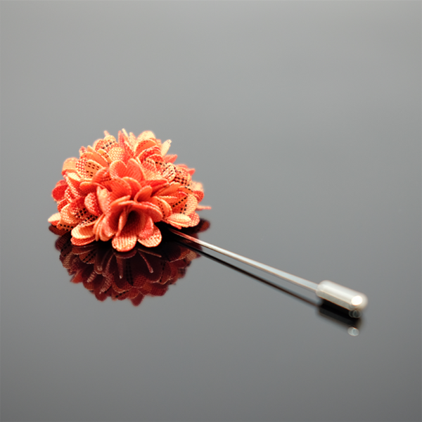 Lapel Pin Marigold Boutonniere - Apricot Orange
