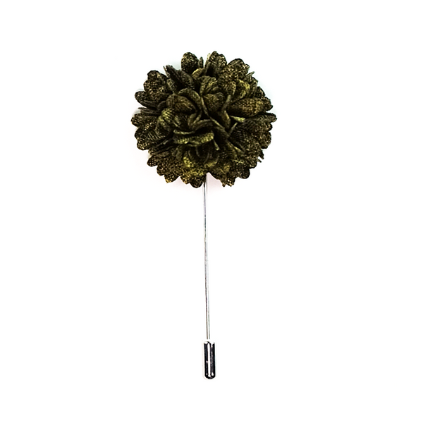 Lapel Pin Marigold Boutonniere - Moss Green