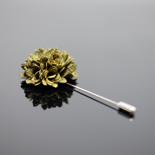 Lapel Pin Marigold Boutonniere - Moss Green
