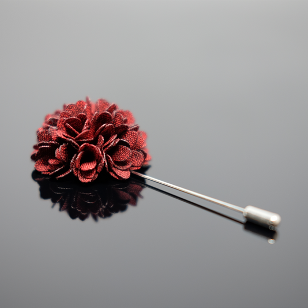 Lapel Pin Marigold Boutonniere - Ruby Red