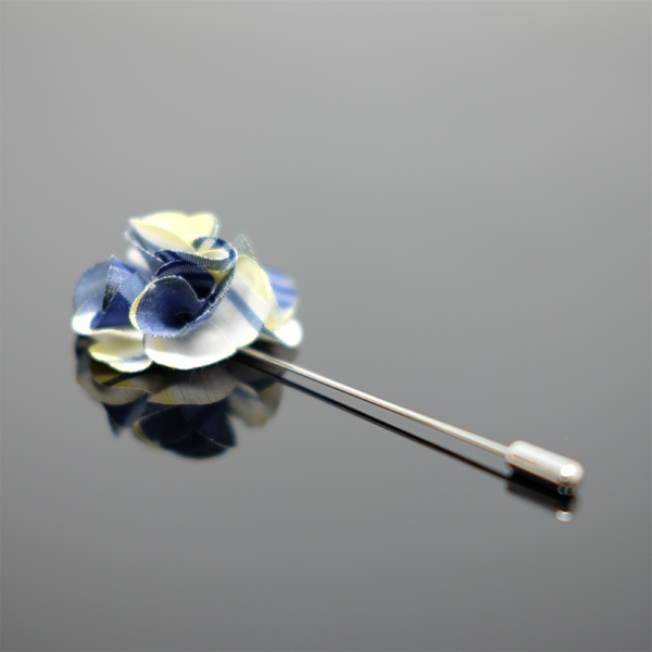 Lapel Pin Boutonniere Checkered - Blue & Yellow