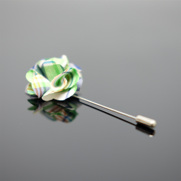 Lapel Pin Boutonniere Checkered - Green & Navy