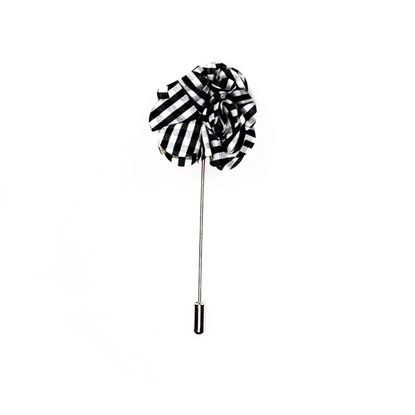 Lapel Pin Boutonniere Checkered - Black & White