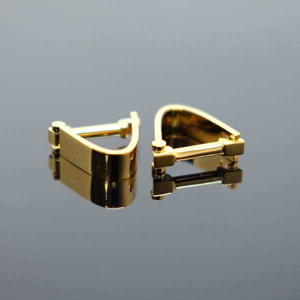 Wrap Around Cufflink - Polished Gold