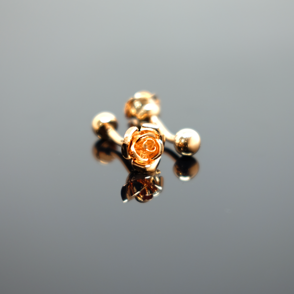 Rose Cufflink - Polished Rose Gold