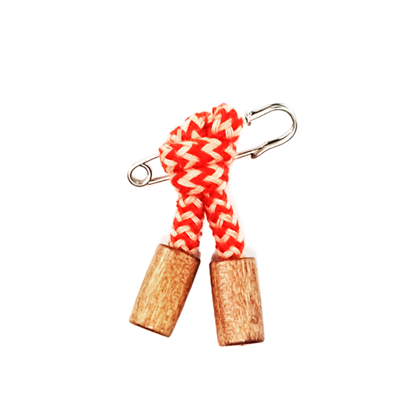 Lapel Pin Knotted Tassel - ZigZag Orange