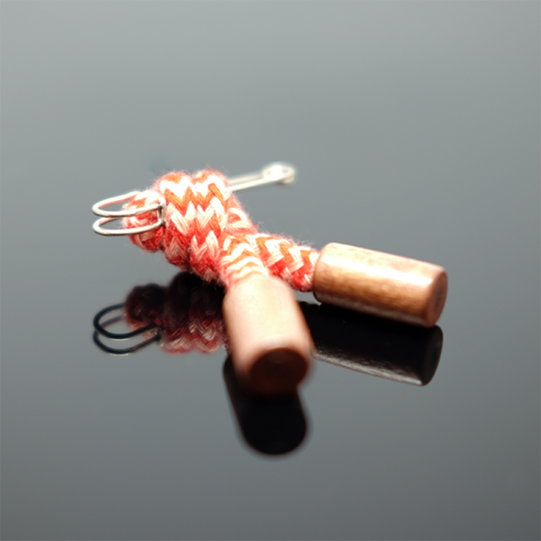 Lapel Pin Knotted Tassel - ZigZag Orange
