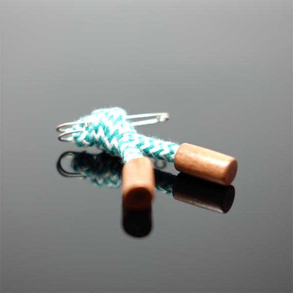 Lapel Pin Knotted Tassel - ZigZag Sky Blue