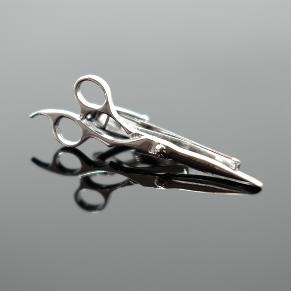 Tie Bar Scissors Style - Polished Silver