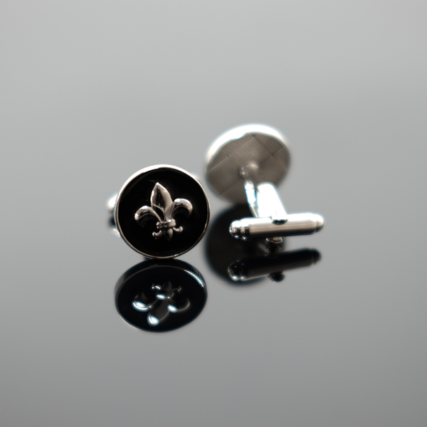 Fleur De Lis Cufflink - Polished Silver