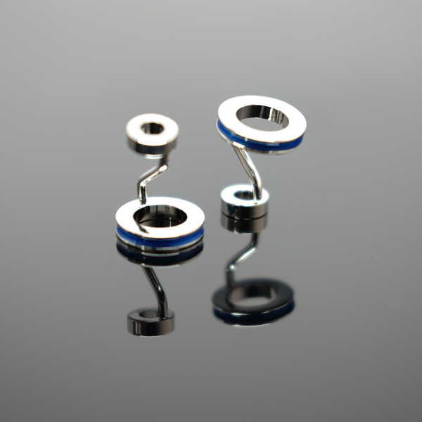 Enamel Ring Cufflink - Polished Blue