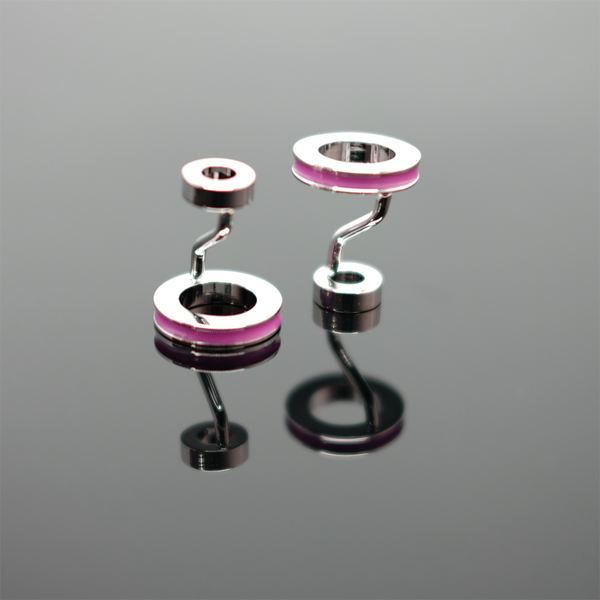 Enamel Ring Cufflink - Polished Magenta