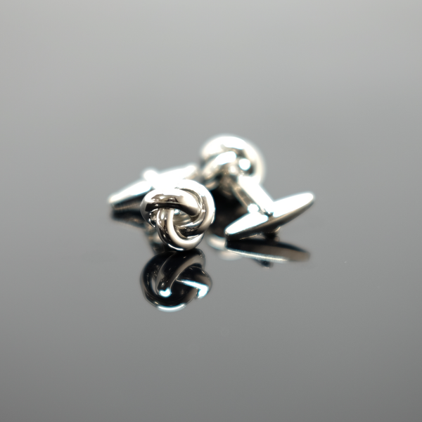 Knotted Cufflink - Polished Silver