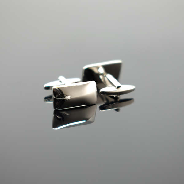 Rectangular Cufflink - Polished Silver