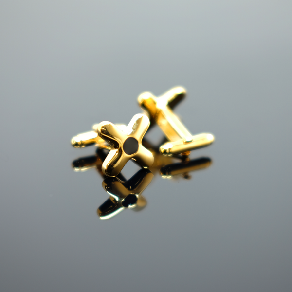 Cross Cufflink - Polished Gold
