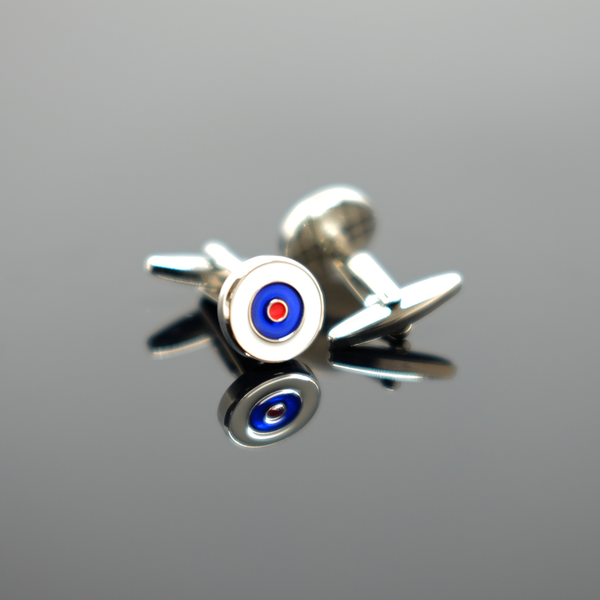 Enamel Tricolore Cufflink - Polished Silver