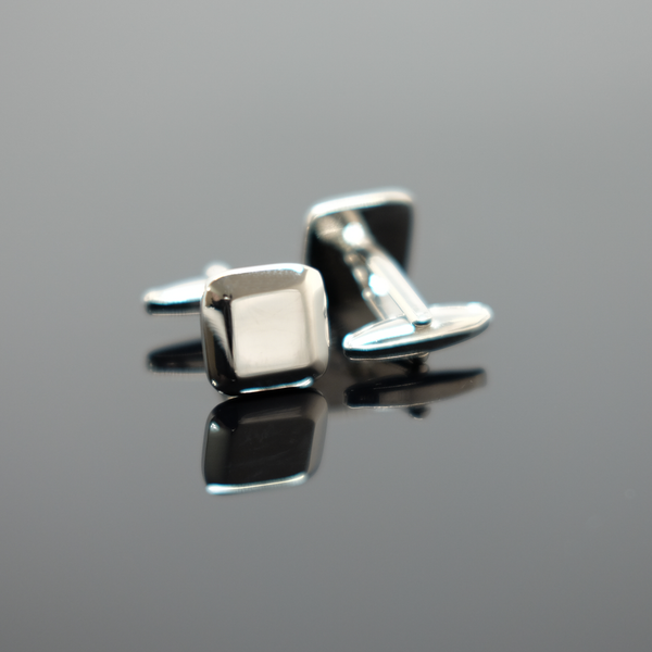 Square Facet Cufflink - Polished Silver