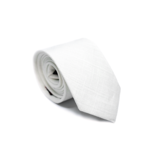 Linen Necktie - Snow White