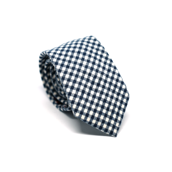 Gingham Flannel Necktie - Blue