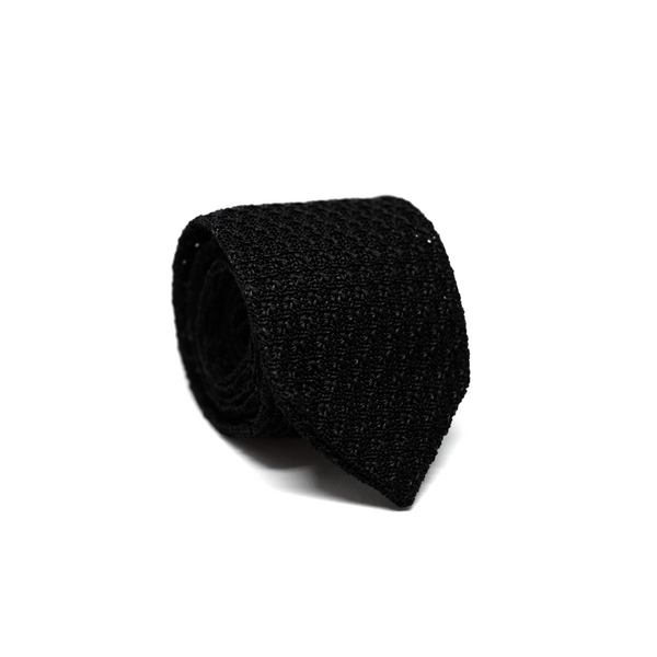 Diamond Tipped Knitted Necktie - Black