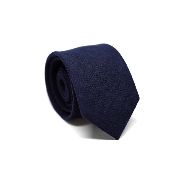 Linen Necktie - Midnight Blue