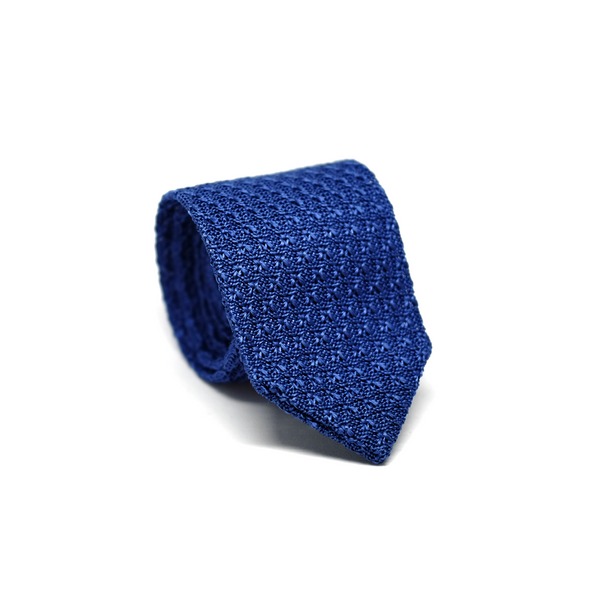 Diamond Tipped Knitted Necktie - Royal Blue