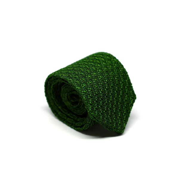 Diamond Tipped Knitted Necktie - Moss Green