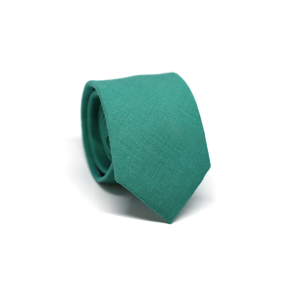 Linen Necktie - Teal Blue