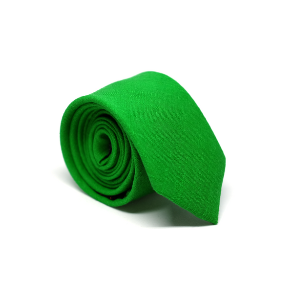 Linen Necktie - Apple Green