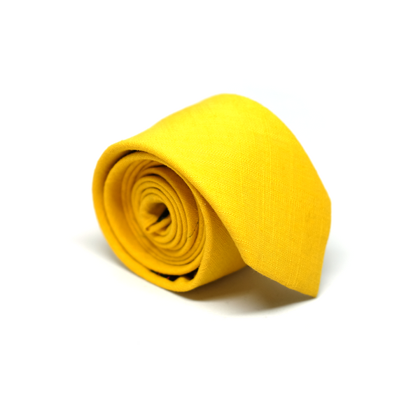 Linen Necktie - Canary Yellow