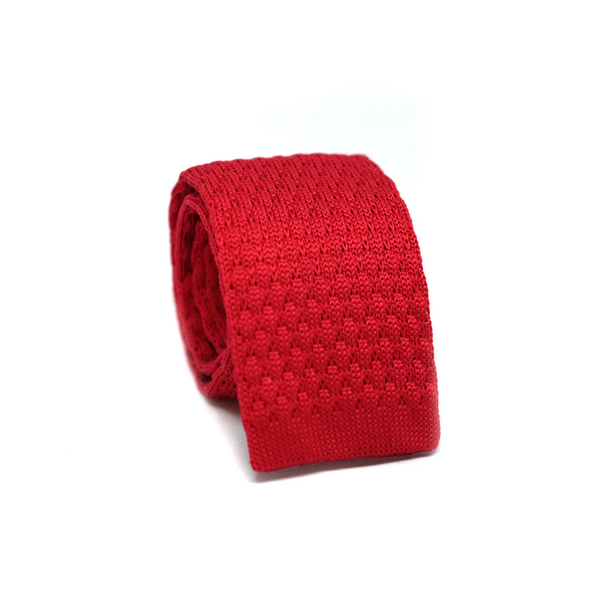 Chesterfield Knitted Necktie - Ruby Red